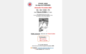 Stage avec un champion - Judokas nés en 2013 et avant