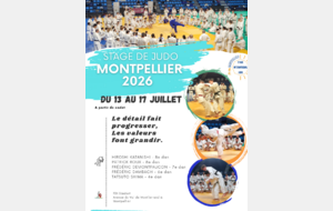 Stage International de Montpellier - Judokas nés en 2013 et avant